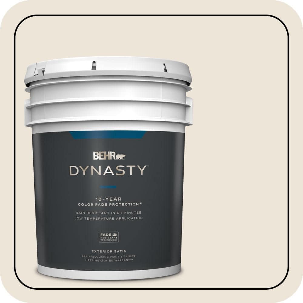 BEHR DYNASTY 5 gal. #N300-1 Sail Cloth Satin Enamel Exterior Stain-Blocking Paint & Primer