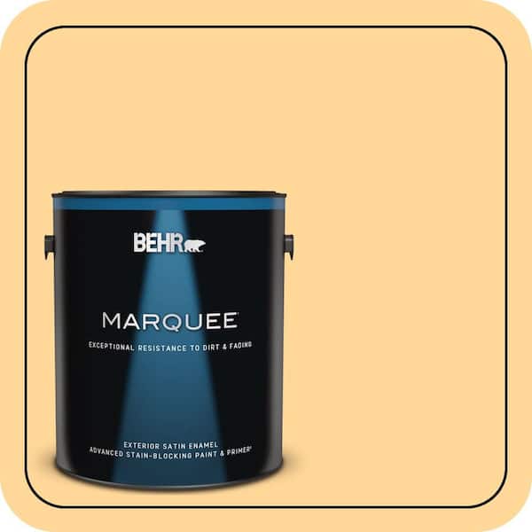 BEHR MARQUEE 1 gal. #P250-3 Marsh Marigold Satin Enamel Exterior Paint & Primer (2)
