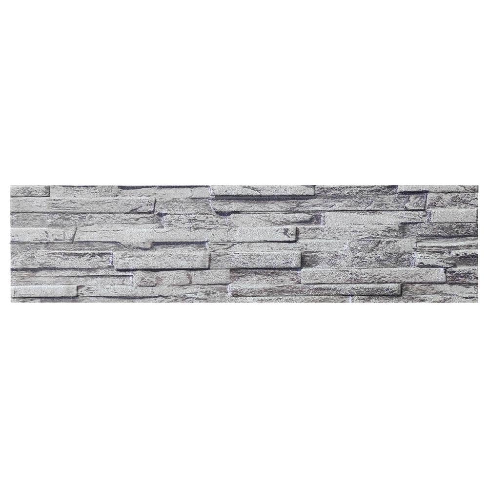 Dundee Deco Falkirk Uffcott 39.4 in. x 9.8 in. Grey Faux Ancient Brick Styrofoam 3D Decorative Wall Panel (14-Pack)