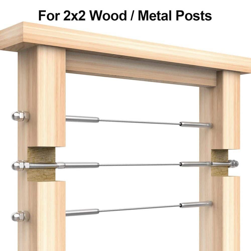 Afoxsos 3/16 Cable Railing Swage Threaded Stud Tension End Fitting Terminal Stainless Steel Marine Grade 60 Pack (3)