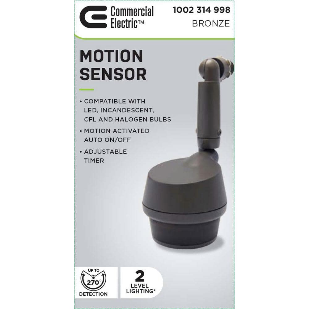 Commercial Electric 270-Degree Bronze Motion Activated Wired Outdoor 1-Head Dusk to Dawn Security Flood Light Sensor (3)