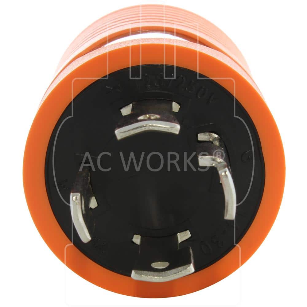 AC WORKS 30 Amp 4-Prong 125/250-Volt L14-30P Plug to L14-20R 20 Amp 4-Prong 125/250-Volt Connector (3)