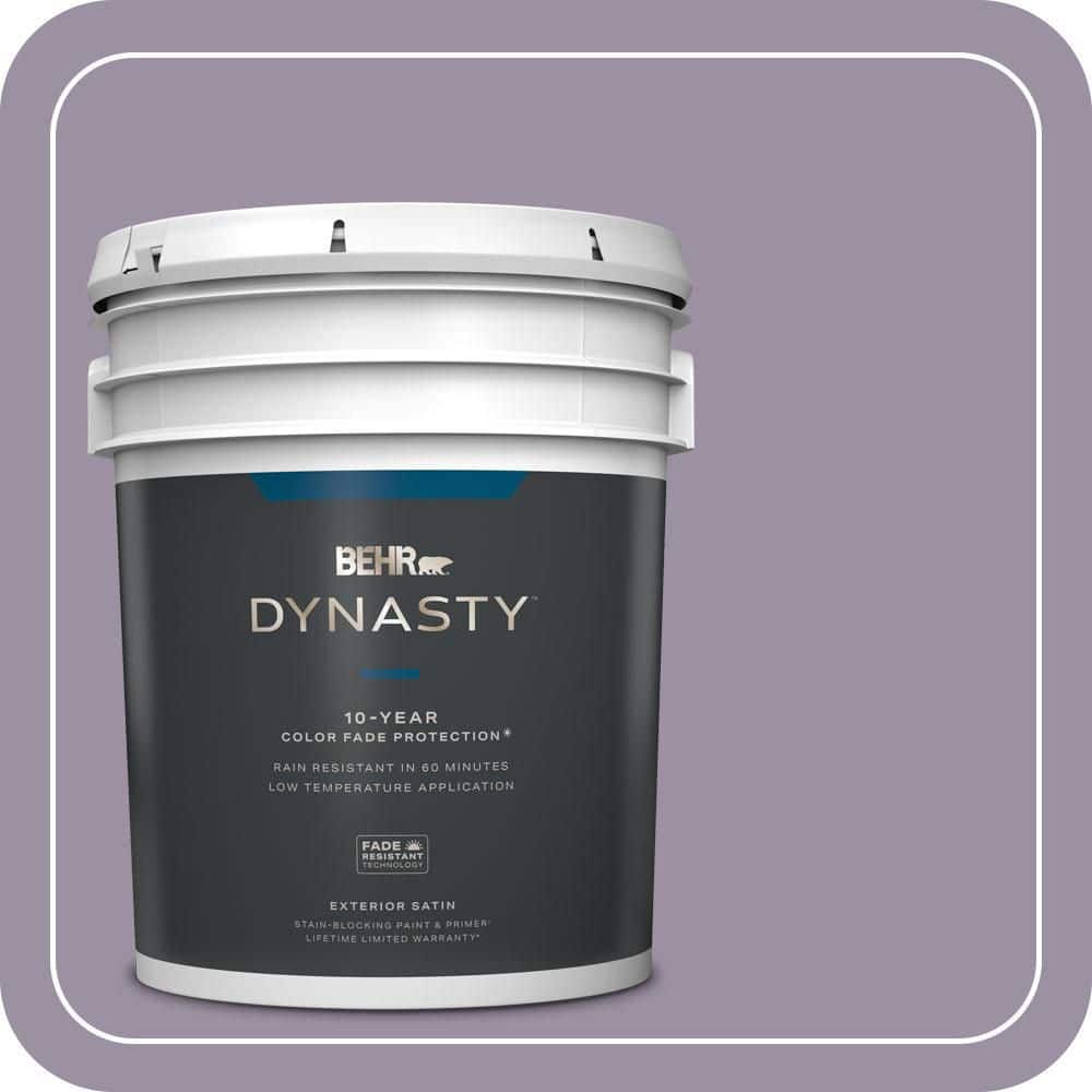 BEHR DYNASTY 5 gal. #660F-5 Amethyst Phlox Satin Enamel Exterior Stain-Blocking Paint & Primer