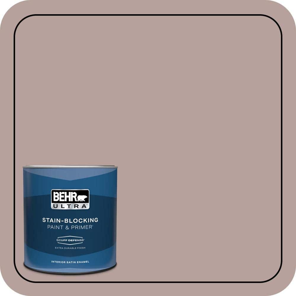 BEHR ULTRA 1 qt. #N130-4 Plum Taupe Extra Durable Satin Enamel Interior Paint & Primer