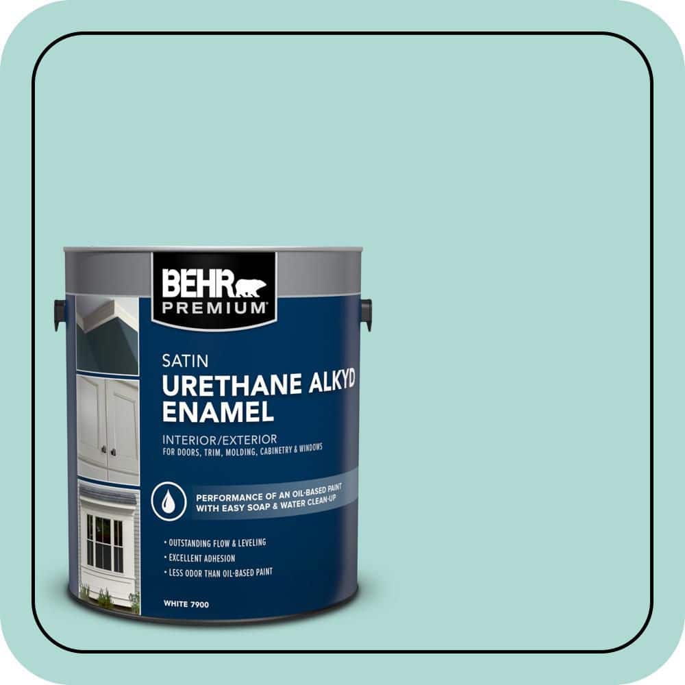 BEHR PREMIUM 1 gal. #M450-3 Wave Top Urethane Alkyd Satin Enamel Interior/Exterior Paint