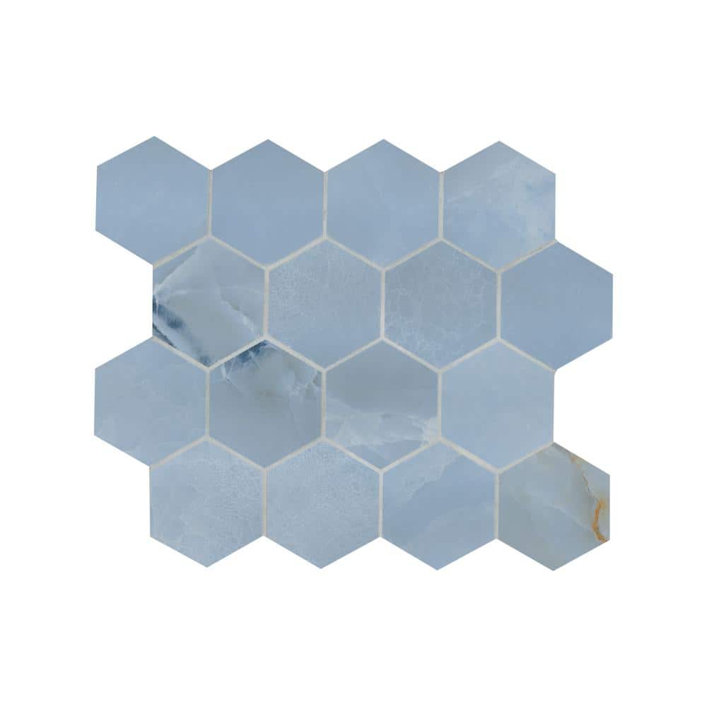 MSI Agua Linda 3 in. Hexagon 12 in. x 12 in. Matte Porcelain Mesh-Mounted Mosaic Floor and Wall Tile (6.88 sq. ft. /Case)