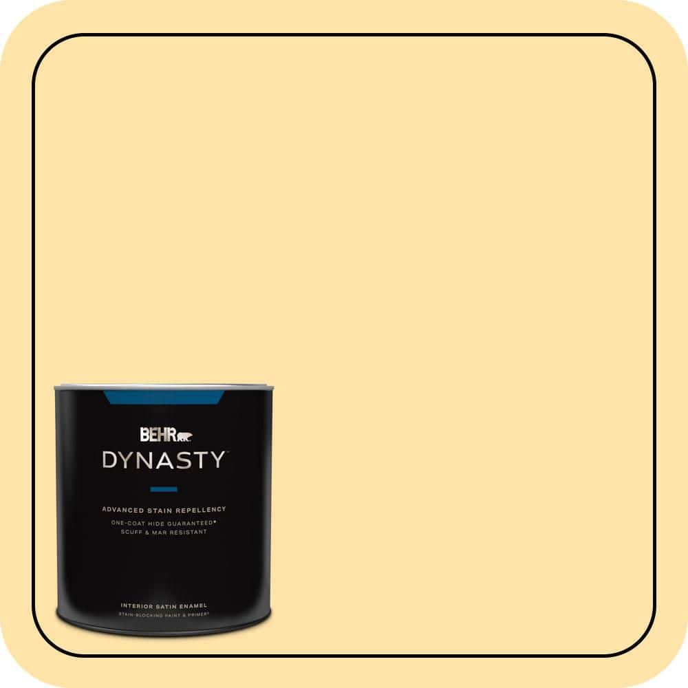 BEHR DYNASTY 1 qt. #P270-3 Sunflower Seed Satin Enamel Interior Stain-Blocking Paint and Primer