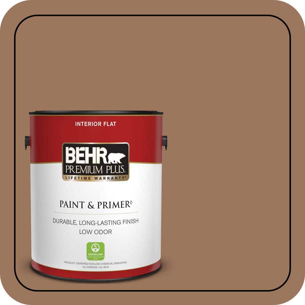 BEHR PREMIUM PLUS 1 gal. #S220-6 Baked Sienna Flat Low Odor Interior Paint & Primer