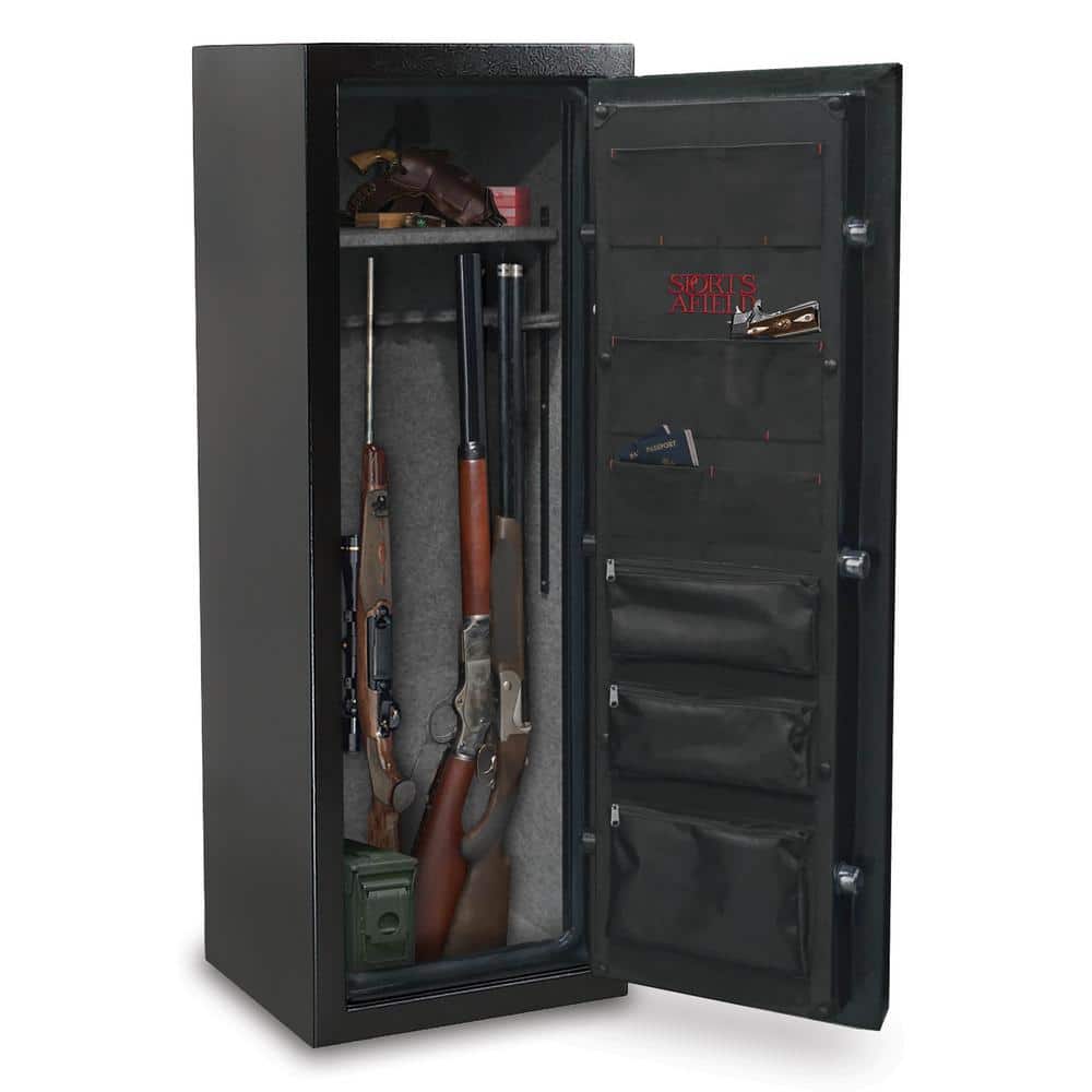 Sports Afield Preserve 18-Gun Fire and Waterproof Gun Safe with Electronic Lock, Black Textured Gloss (2)