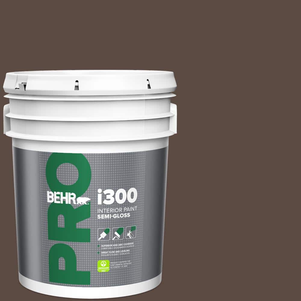 BEHR PRO 5 gal. #PMD-91 Iced Espresso Semi-Gloss Interior Paint