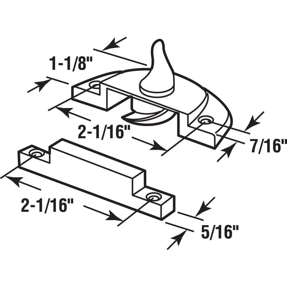 Prime-Line White Composite Window Sash Lock for Vinyl Windows (2)