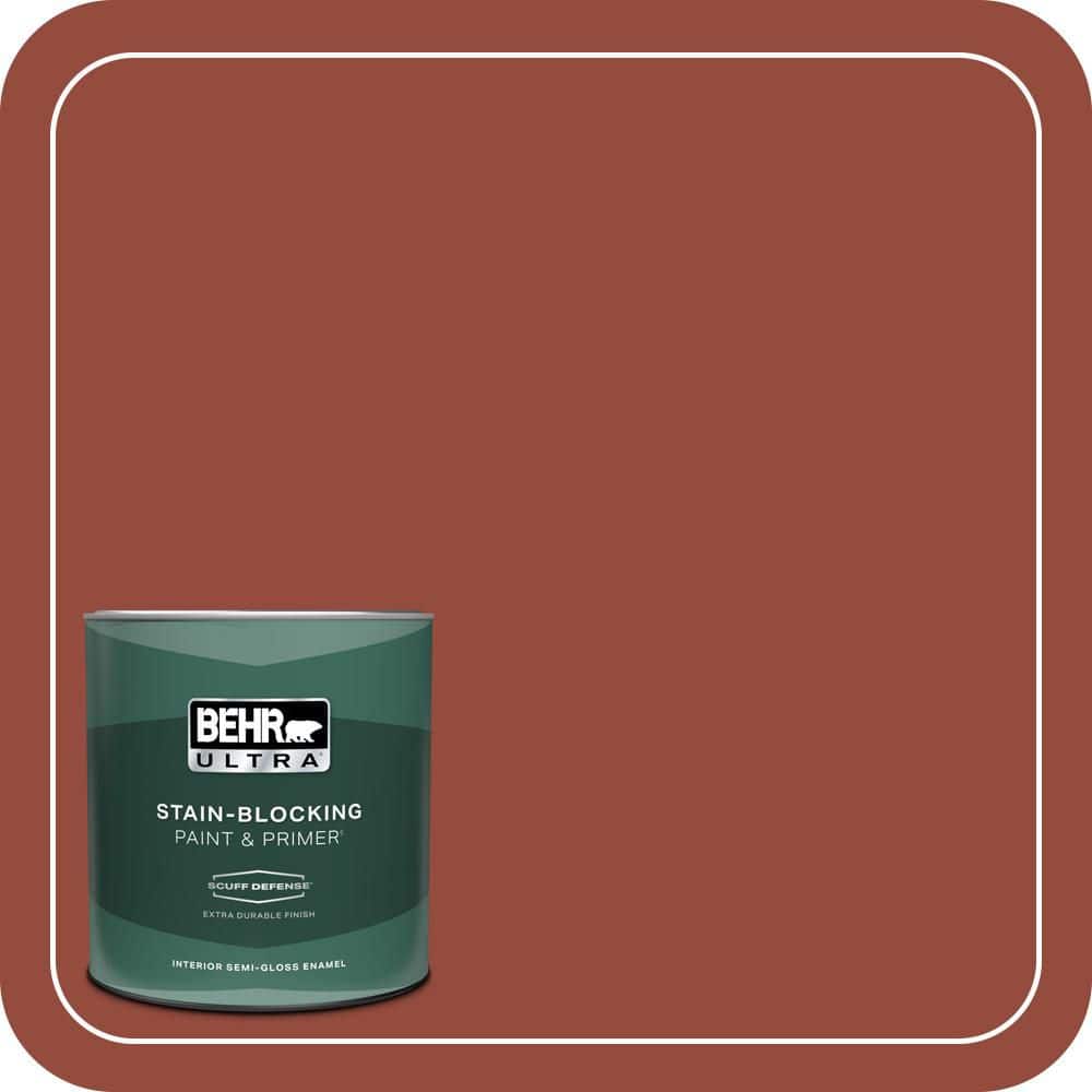 BEHR ULTRA 1 qt. #S-H-200 New Brick Extra Durable Semi-Gloss Enamel Interior Paint & Primer