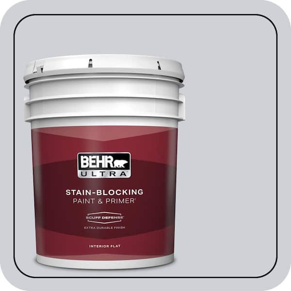 BEHR ULTRA 5 gal. #MQ3-61 Moonlit Snow Extra Durable Flat Interior Paint & Primer (2)