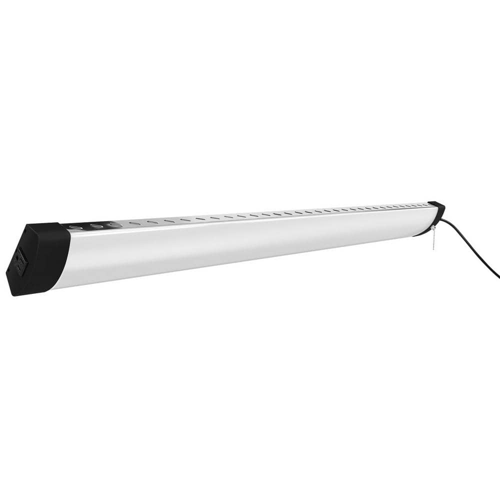 Feit Electric 4 ft. 120-Watt 5000K Daylight 12000 Lumens White Integrated LED Linkable Hanging Shop Light Fixture with Pull Chain (2)