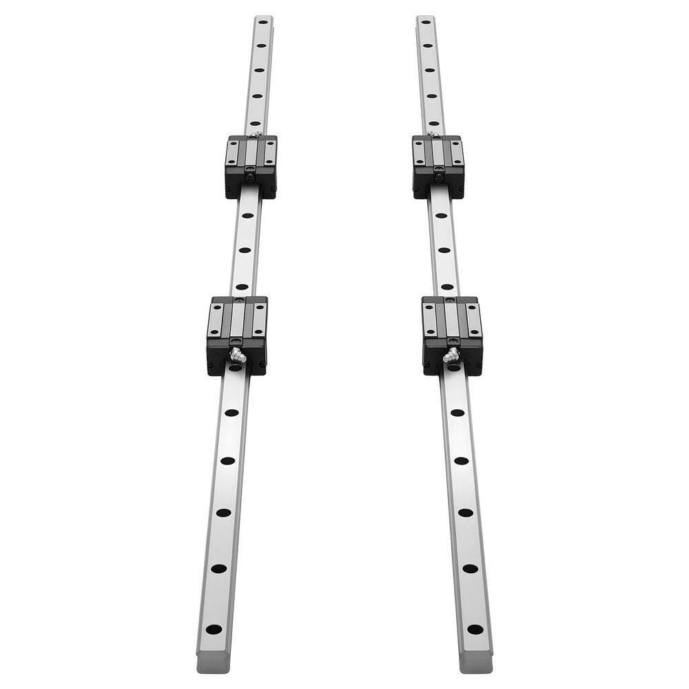 VEVOR Linear Rail Guide Kit, HGR20, Anti Rust, 2-Pcs 1000 mm (39.4 in. ) Linear Motion Rails and 4-Pcs Bearing Slide Blocks (1)