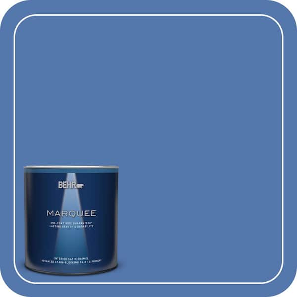 BEHR MARQUEE 1 qt. #590B-6 Flying Fish Satin Enamel Interior Paint & Primer (2)
