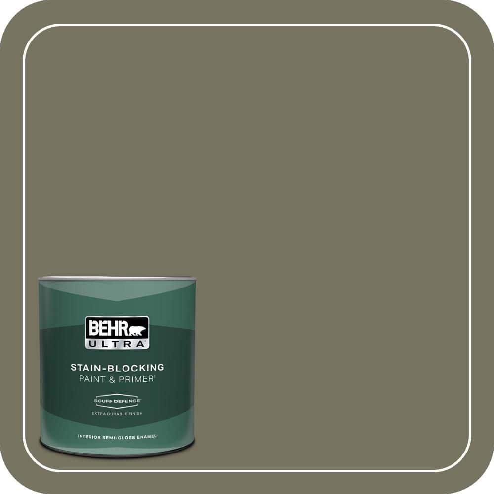 BEHR ULTRA 1 qt. #N350-6 Peppergrass Extra Durable Semi-Gloss Enamel Interior Paint & Primer