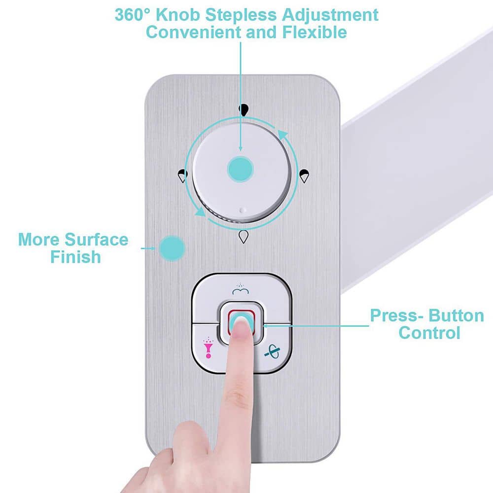 Wudkey Brushed Nickel Cold Water Toilet Seat Bidet Attachment with Pressure Controls, Retractable Self-Cleaning Dual Nozzles (2)