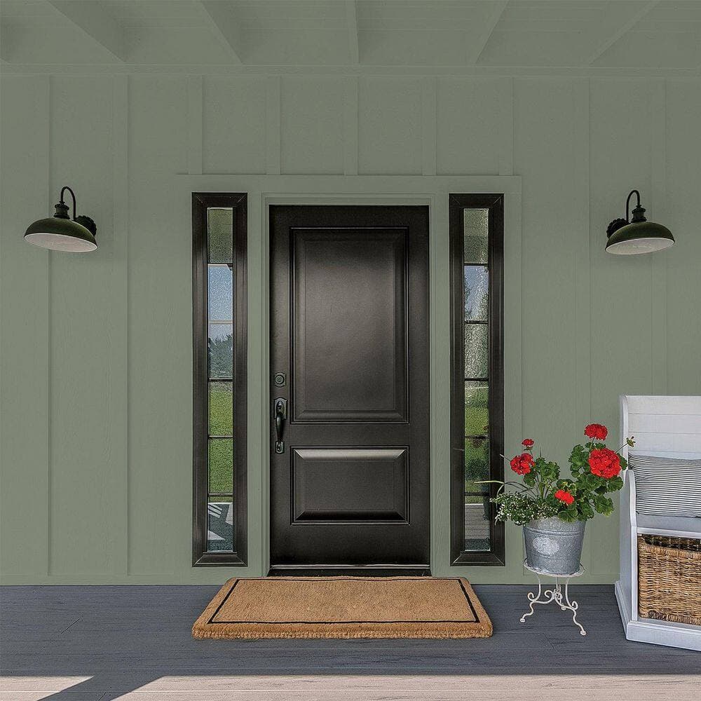 Glidden Premium 1 qt. PPG1128-6 Thyme Green Flat Exterior Latex Paint (4)