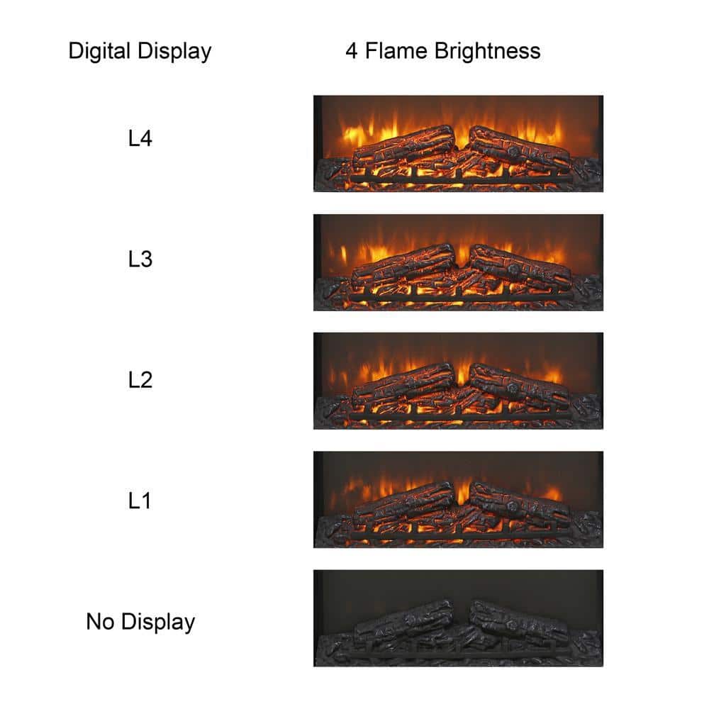 Unbranded 1400-Watt Insert Ultra Thin Heater Furnace Electric Fireplace with Log Set & Realistic Flame (3)