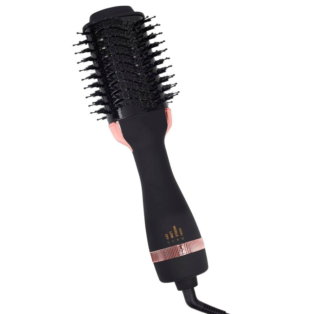 Wudkey 1-Piece Bathroom Accessory Set in Black, Hair Dryer Brush Blow Dryer Brush in One, 4 in 1 Ionic Hair Dryer (1)
