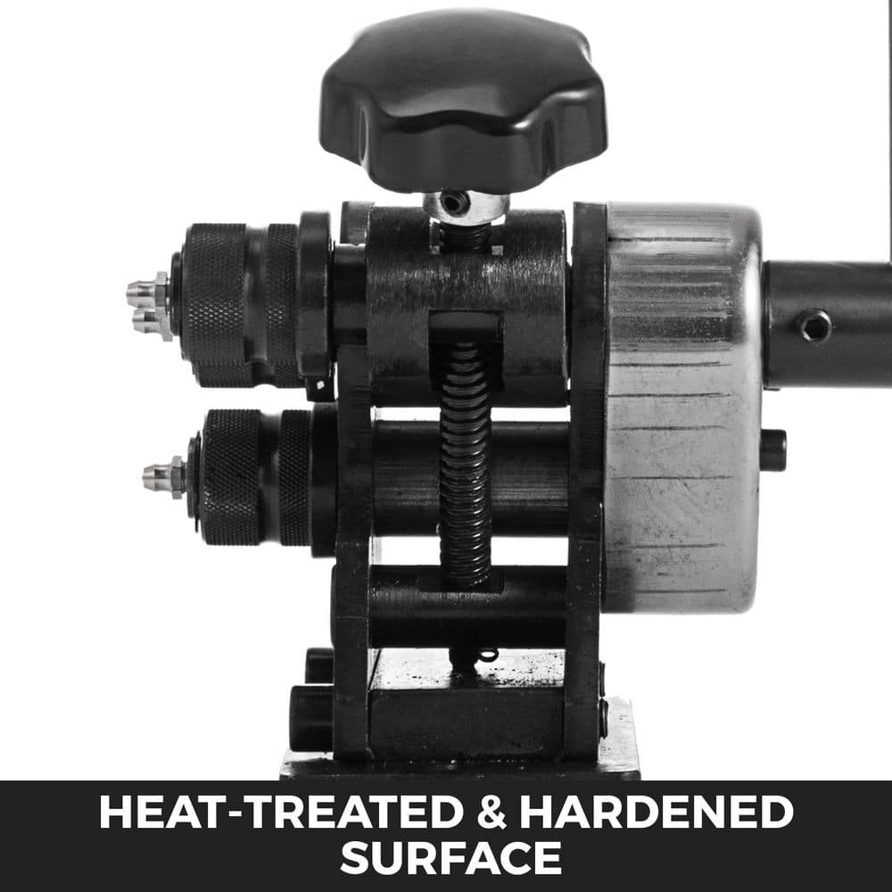 SKYSHALO Manual Plate Steel Ring Bender 13-1/2 in. Single Pinch Portable Hand Crank Ring Handle Pipe Bender Rolling 3 in. (3)