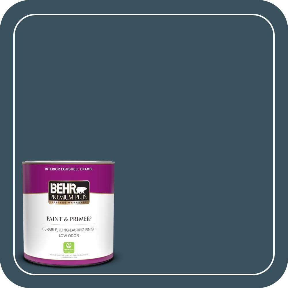 BEHR PREMIUM PLUS 1 qt. #PPU13-20 Restless Sea Eggshell Enamel Low Odor Interior Paint & Primer (1)