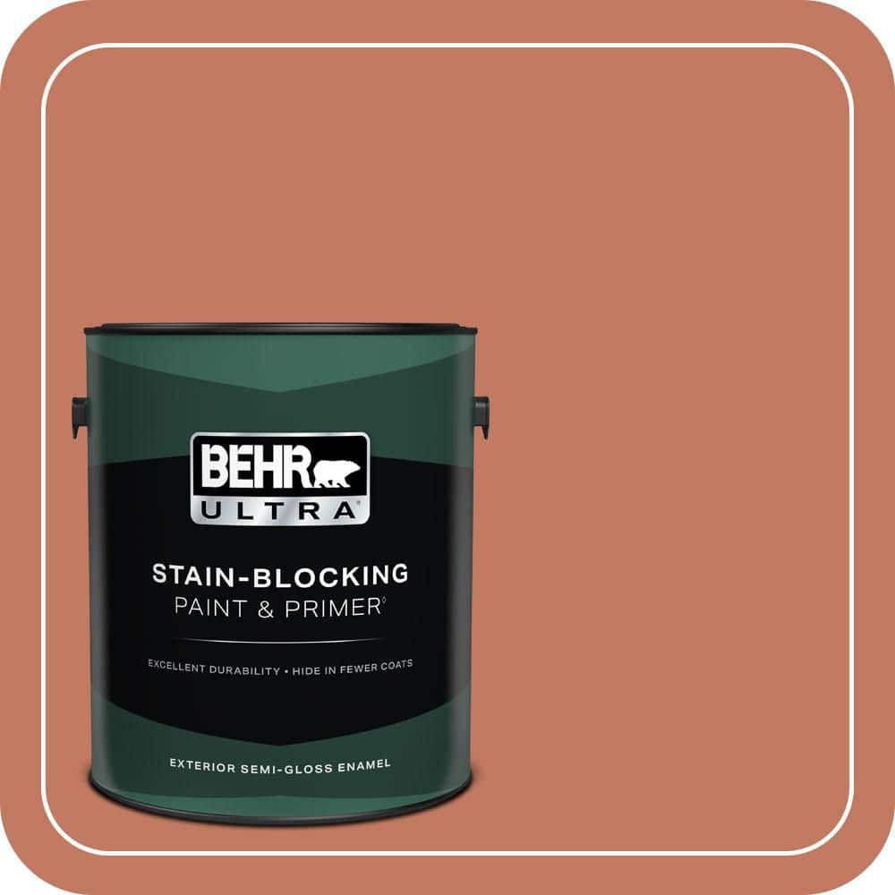 BEHR ULTRA 1 gal. #MQ1-26 Pinata Semi-Gloss Enamel Exterior Paint & Primer