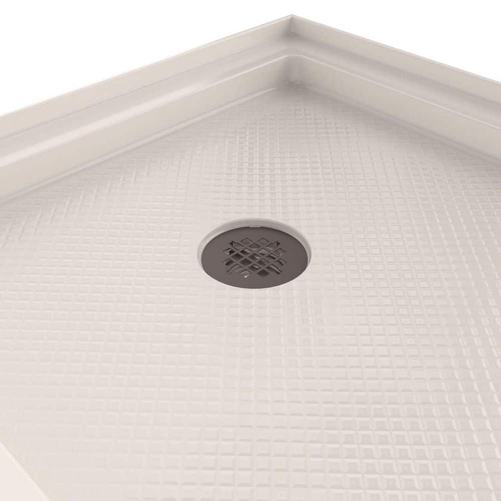 DreamLine SlimLine 60 in. L x 30 in. W Alcove Rectangular Biscuit Shower Pan Base with 2 in. Round Left Drain in Oil Rubbed Bronze (3)