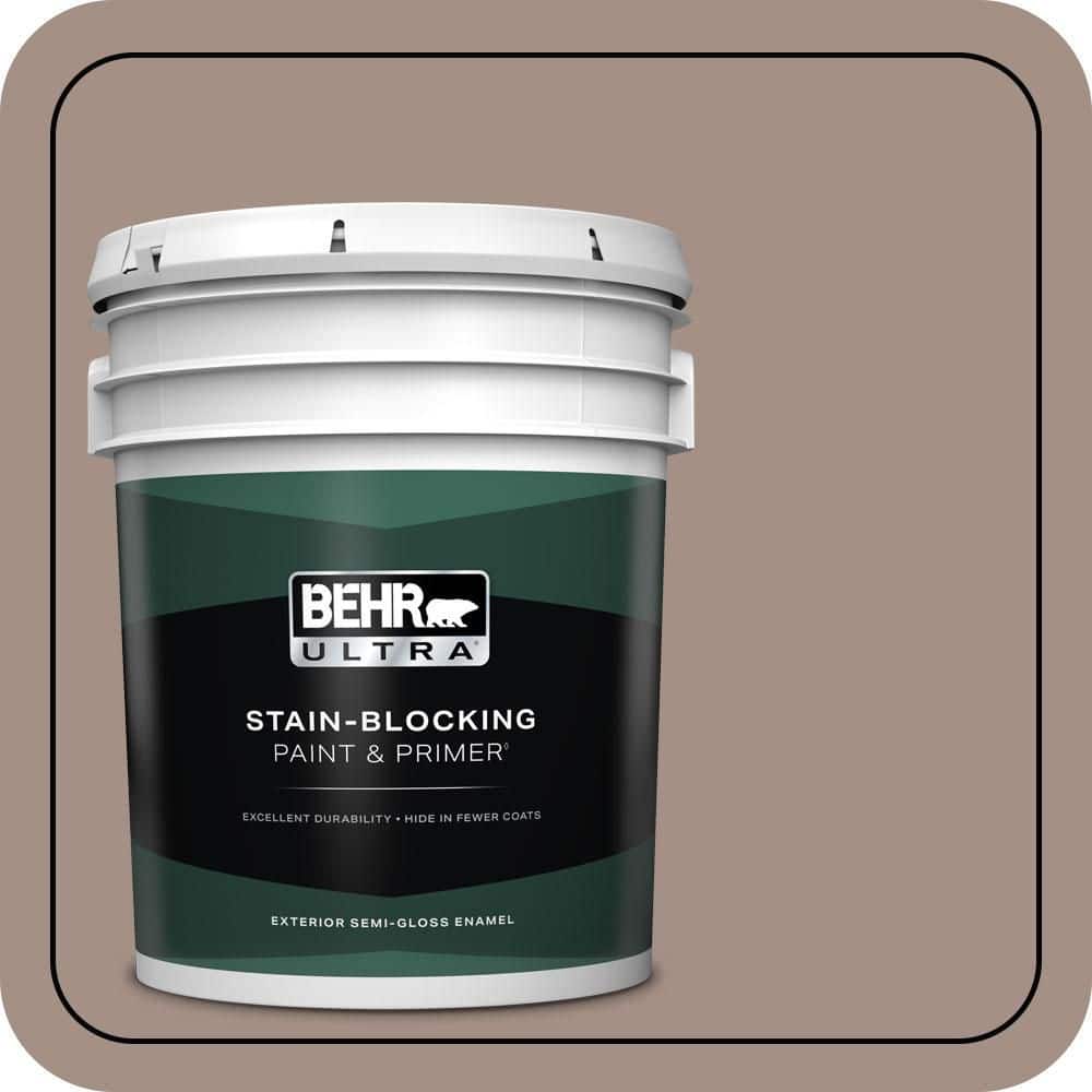 BEHR ULTRA 5 gal. #MQ2-33 Parisian Cafe Semi-Gloss Enamel Exterior Paint & Primer