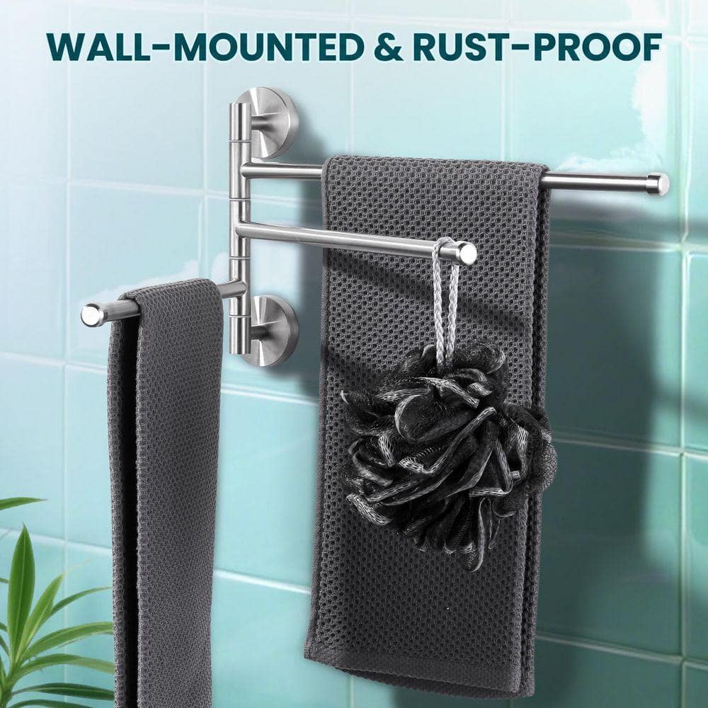 ARCORA Round 13 in. Folding Wall Mounted Towel Rack (2)
