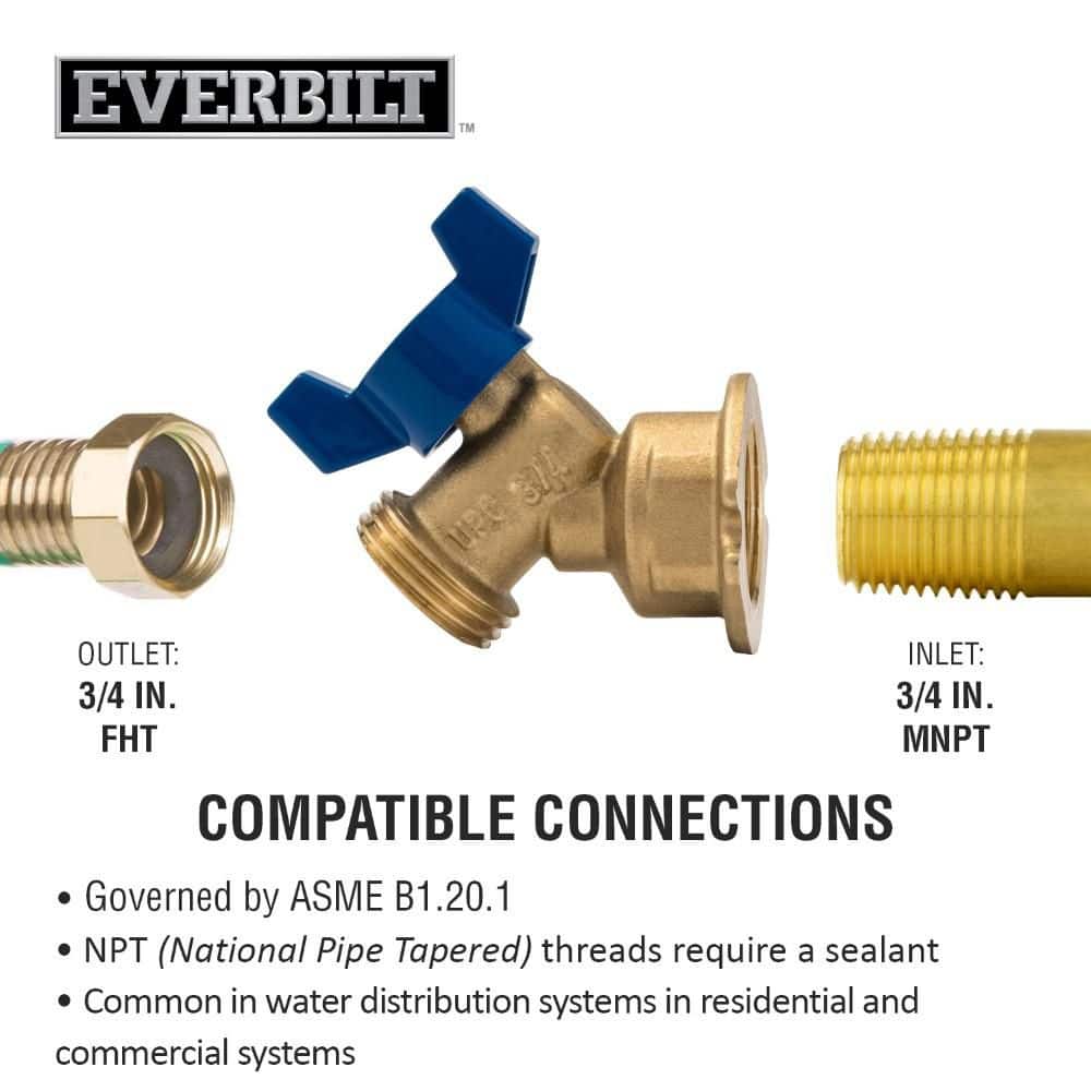 Everbilt 3/4 in. Brass FPT x MHT Flanged Quarter-Turn Sillcock (4)