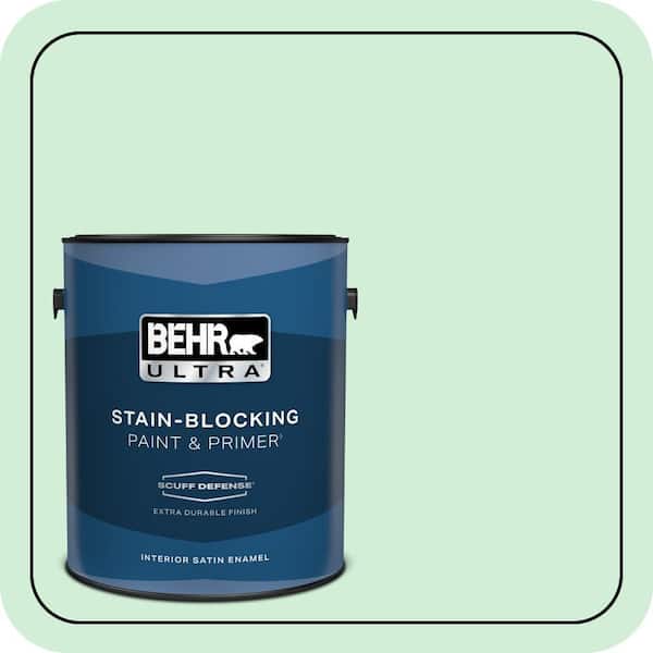 BEHR ULTRA 1 gal. #P400-2 End of the Rainbow Extra Durable Satin Enamel Interior Paint & Primer (2)