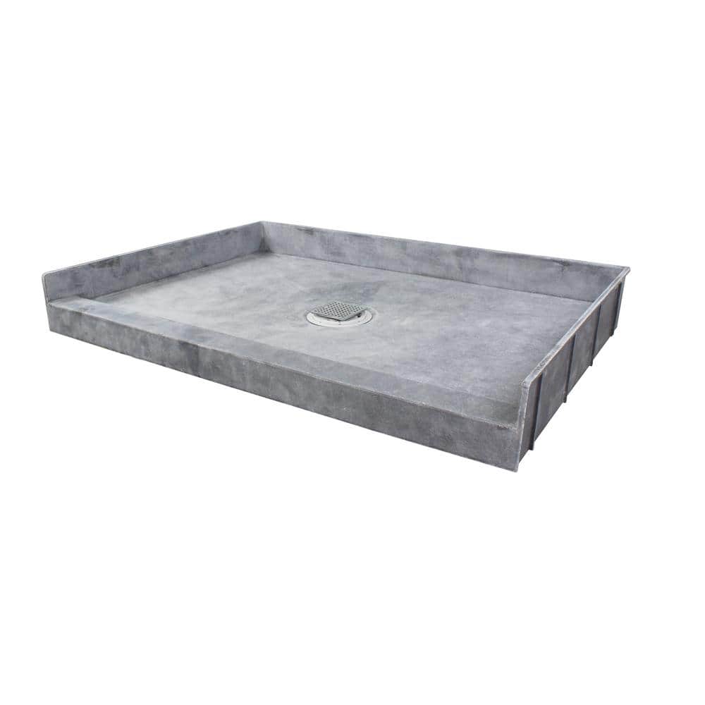 Transolid Ready to Tile 49 in. L 40.5 in. W Single Threshold Alcove Shower Pan Base with a Drain (2)