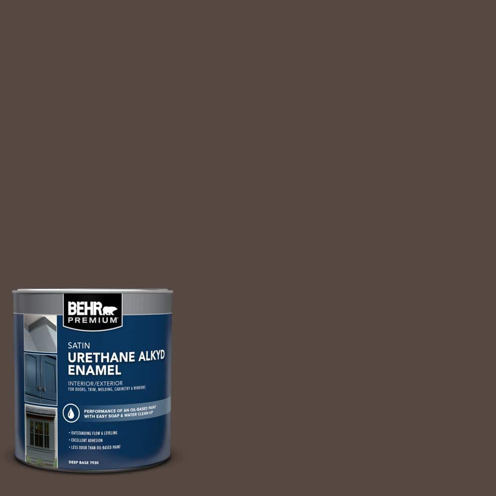 BEHR PREMIUM 1 qt. #N210-7 Havana Coffee Satin Enamel Urethane Alkyd Interior/Exterior Paint (1)