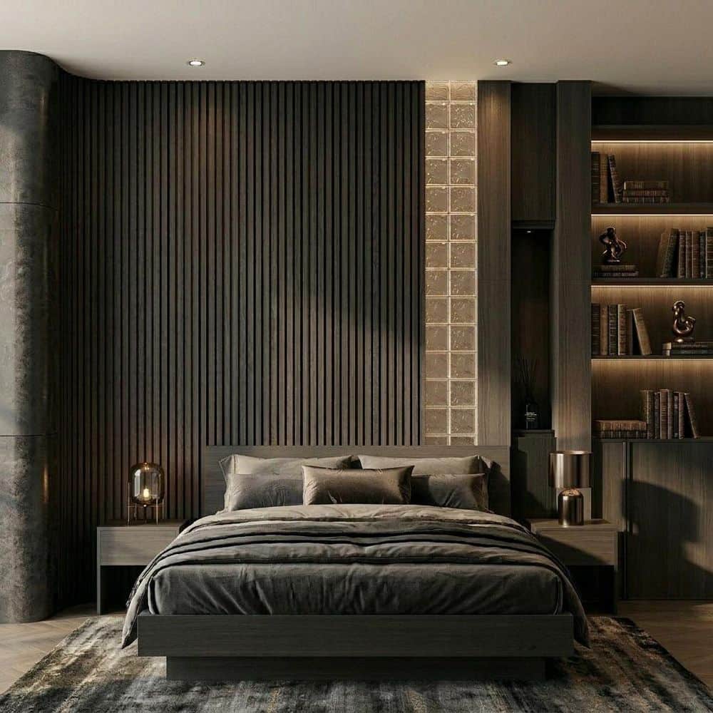 GOLDENPOLEY 0.83 in. x 0.66 ft. x 7.84 ft. Black Oak Finished MDF Acoustic/Sound Absorb Wood Slat Decorative Wall Paneling 6-Pack (3)