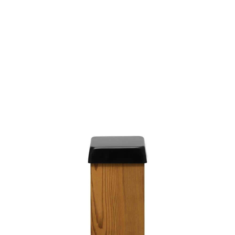 Protectyte 4 in. x 4 in. Black Stainless Steel Flat Top Post Cap with 3/4 in. Lip (3)