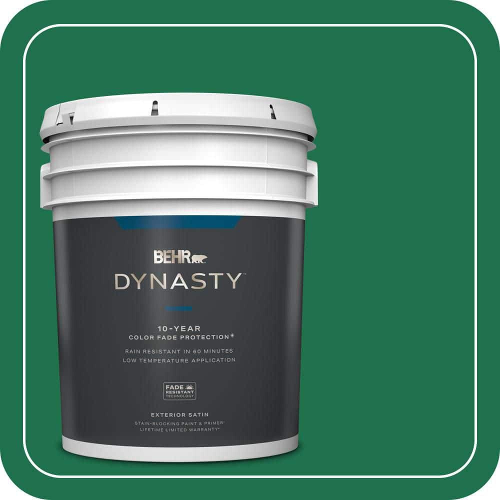 BEHR DYNASTY 5 gal. #470B-7 Climbing Ivy Satin Enamel Exterior Stain-Blocking Paint & Primer