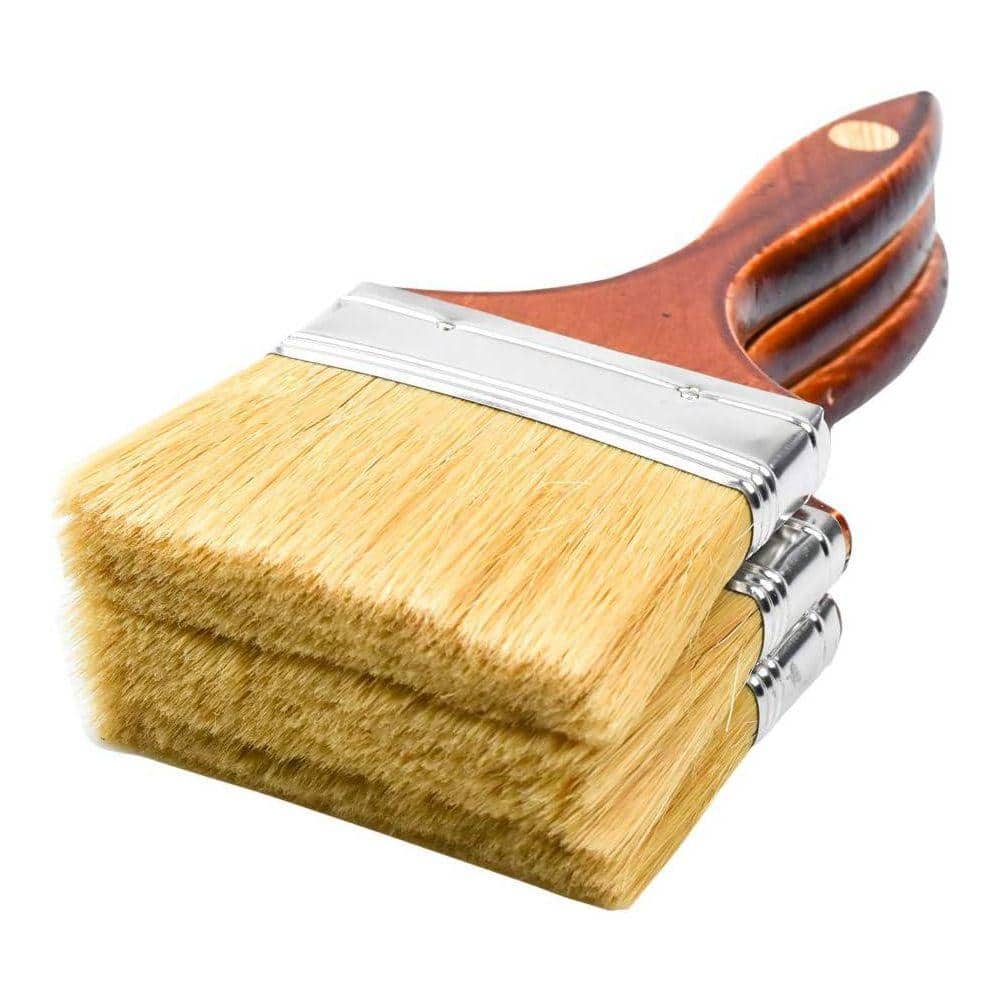 KIWDZFU 4 in. Chip Paint Brushes for Paint Stains Varnishes Glues Gesso 10 Pack (2)