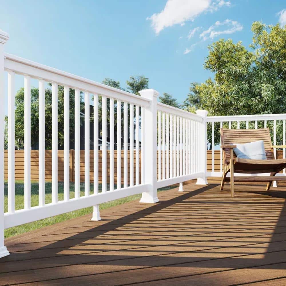 Trex 6 ft. x 36 in. Select Horizontal T-Rail Kit with Square Composites Balusters - Classic White (2)