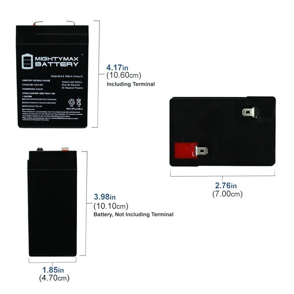 MIGHTY MAX BATTERY 5 Ah SLA (Sealed Lead Acid) AGM Type Replacement Battery for Alarm/Security Systems (4)
