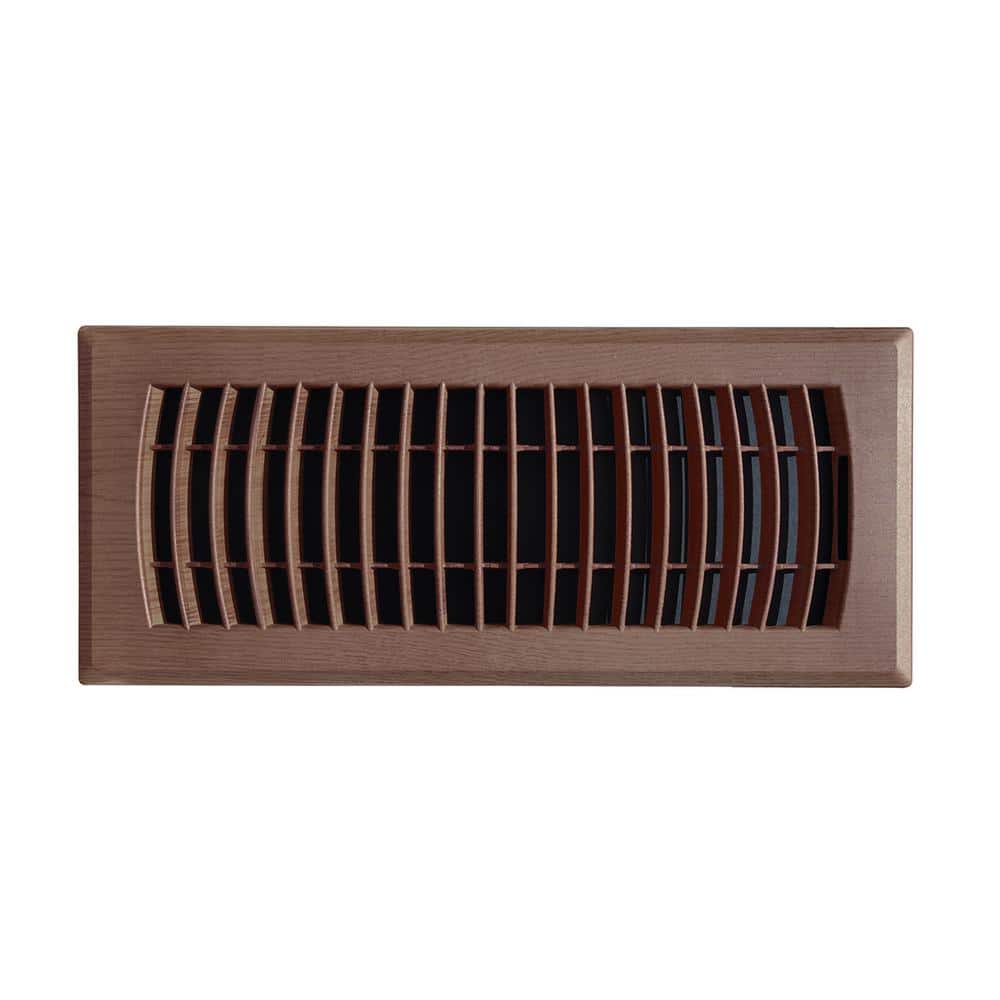 Everbilt 4 in. x 10 in. Plastic Floor Register in Mahogany Grain (1)