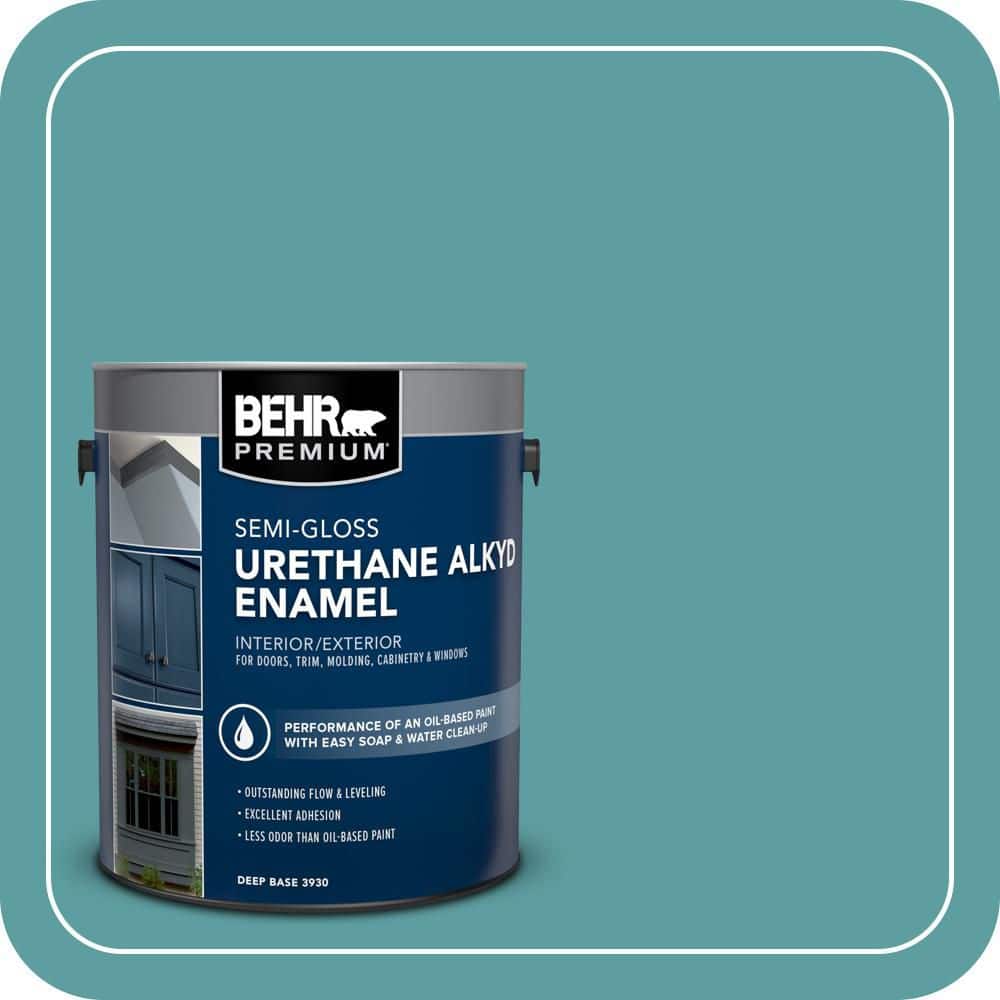 BEHR PREMIUM 1 gal. #PPU13-05 Bali Bliss Urethane Alkyd Semi-Gloss Enamel Interior/Exterior Paint (1)