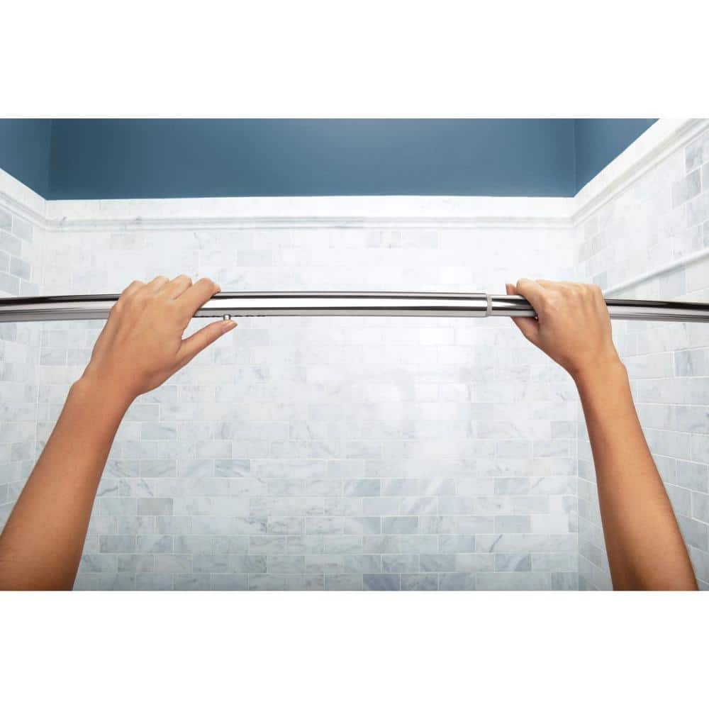 MOEN 60 in. Adjustable Tension Single Curved Shower Curtain Rod in Chrome (3)