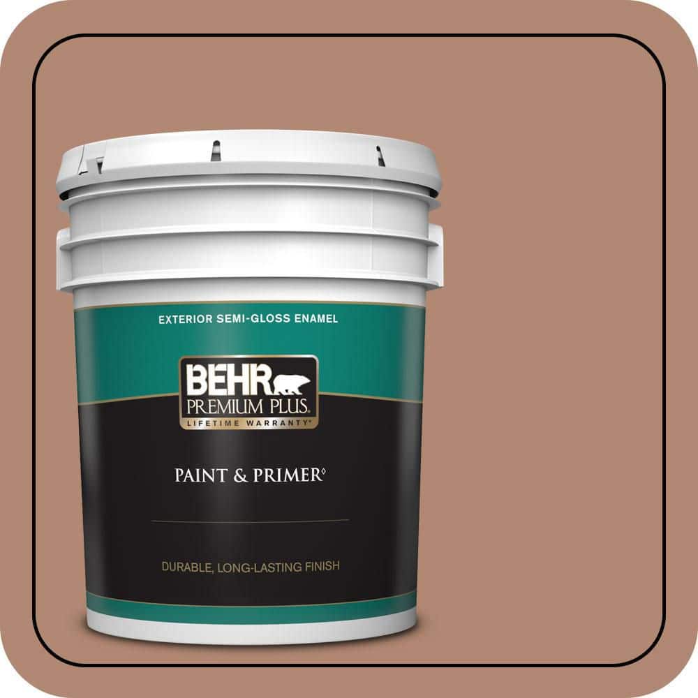 BEHR PREMIUM PLUS 5 gal. #S200-5 Minestrone Semi-Gloss Enamel Exterior Paint & Primer