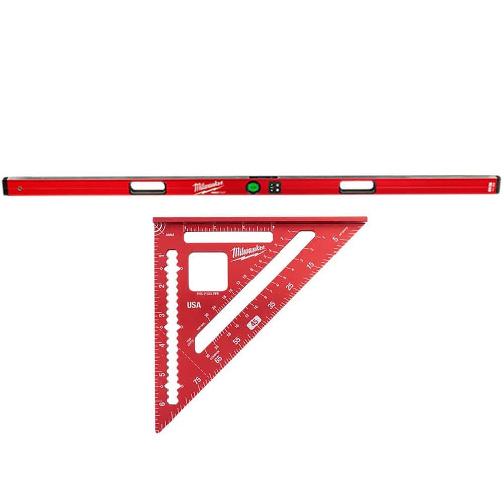 Milwaukee 72 in. REDSTICK Digital Box Level with Pin-Point Measurement Technology and 7 in. Rafter Square