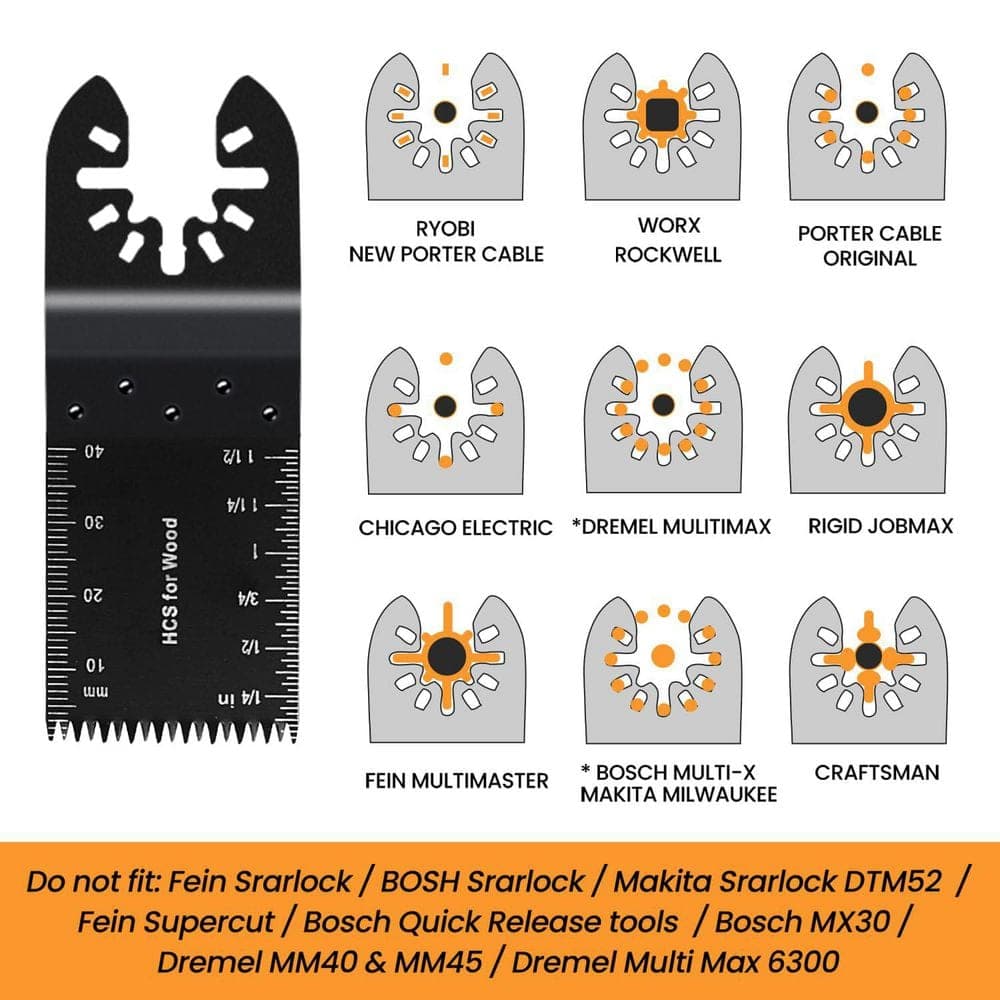 Unbranded 96 Pack Multitool Blades Kit with Sandpaper for Cutting Wood Metal Plastic Quick Release Fit Dewalt Ryobi Milwaukee (2)