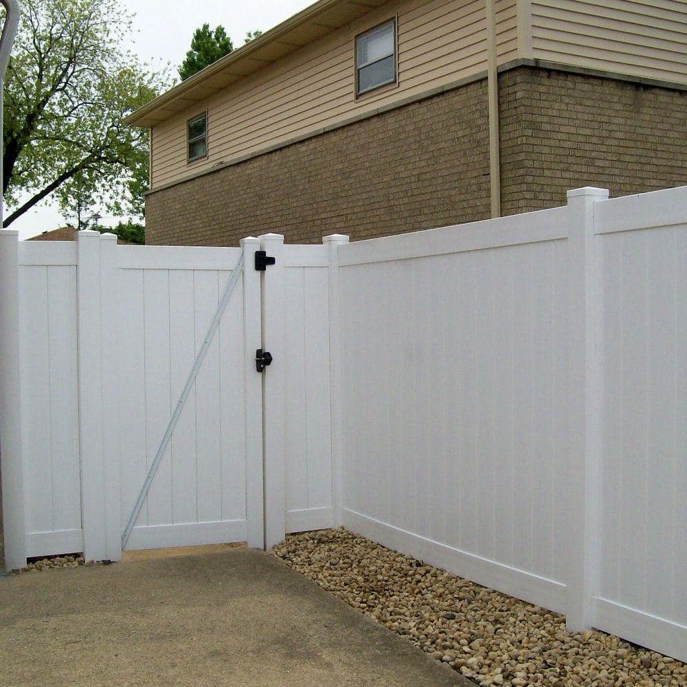 Weatherables Pembroke 3.5 ft. W 6 ft. H Vinyl Privacy Fence Gate Kit (4)