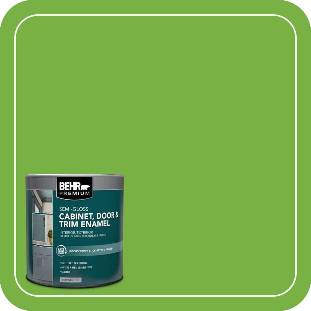 BEHR PREMIUM 1 qt. #S-G-430 Sparkling Apple Semi-Gloss Enamel Interior/Exterior Cabinet, Door & Trim Paint