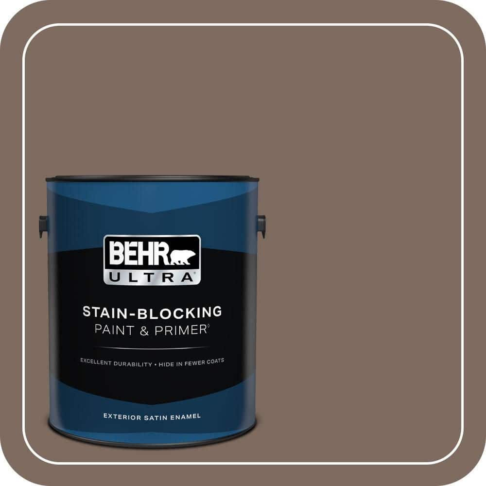BEHR ULTRA 1 gal. #N180-6 Derby Satin Enamel Exterior Paint & Primer